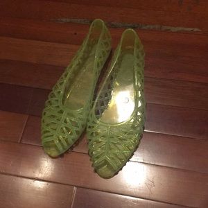 Lime Green Jelly Sandals Size 9